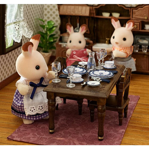 Sylvanian Families Navy Rose Tableware Set Exclusive Doll House Furniture Accessories Miniature Toy