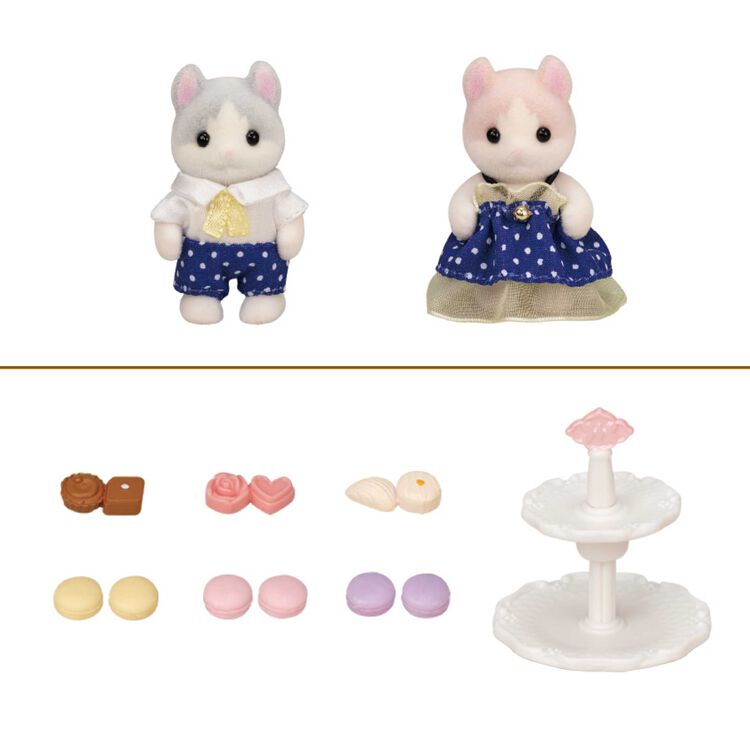 Sylvanian Families Karl Mineko Curled Ear Cat Family Baby Sweets Doll House Accessories Toys