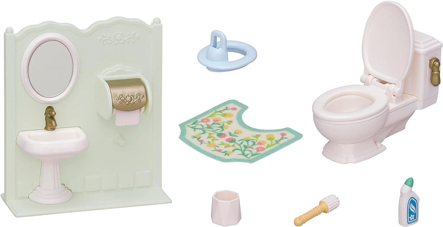 Sylvanian Families Toilet, Bath and Shower Set Doll House Accessories Miniature Toys