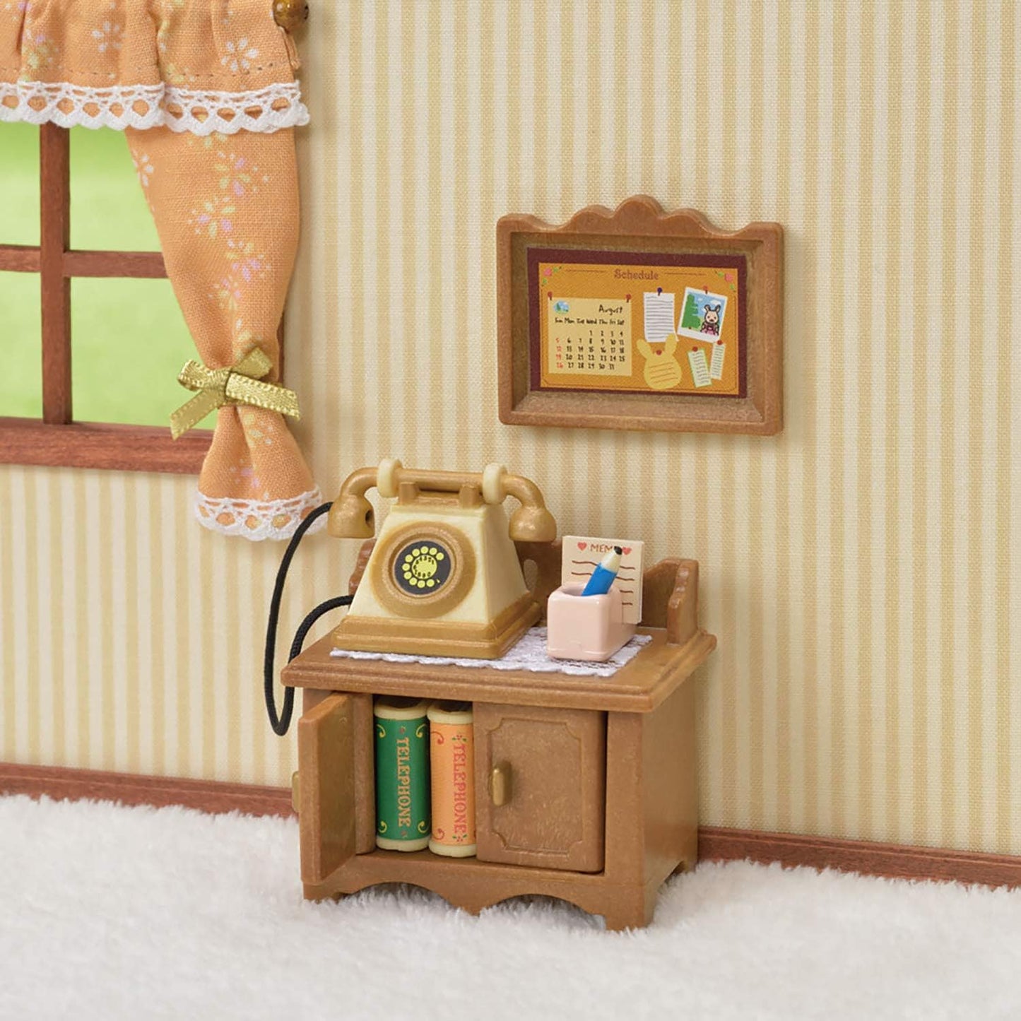 Sylvanian Families Sofa Armchair Television Telephone Curtain Wall Lamps Living Room Furniture Doll House Accessories Miniature Toys