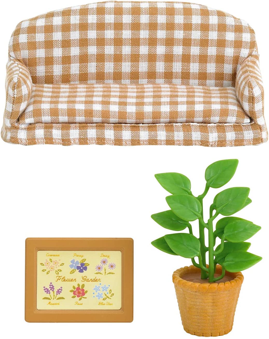 Sylvanian Families Sofa Armchair Television Telephone Curtain Wall Lamps Living Room Furniture Doll House Accessories Miniature Toys