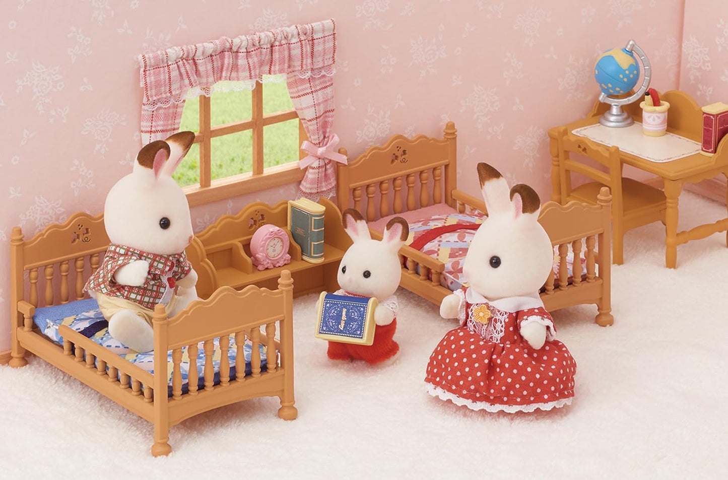 Sylvanian Families Bunk Single Semi Double Bed Study Desk Dressing Table Piano Bedroom Furniture Doll House Accessories Miniature Toys