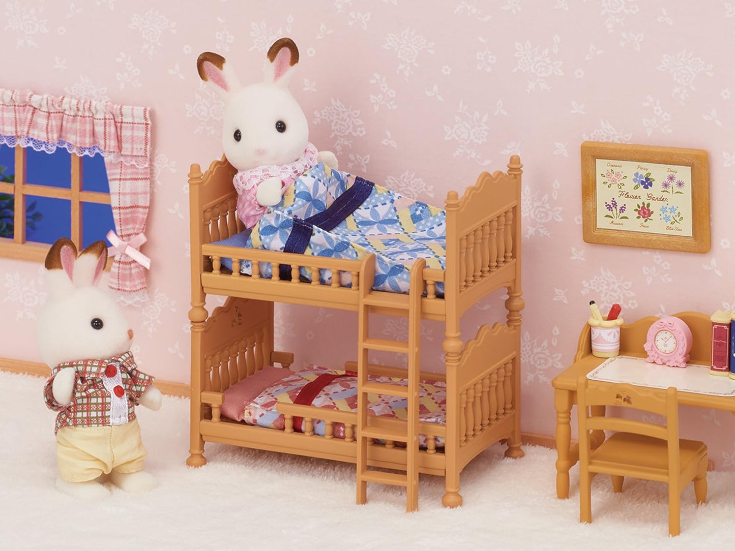 Sylvanian Families Bunk Single Semi Double Bed Study Desk Dressing Table Piano Bedroom Furniture Doll House Accessories Miniature Toys