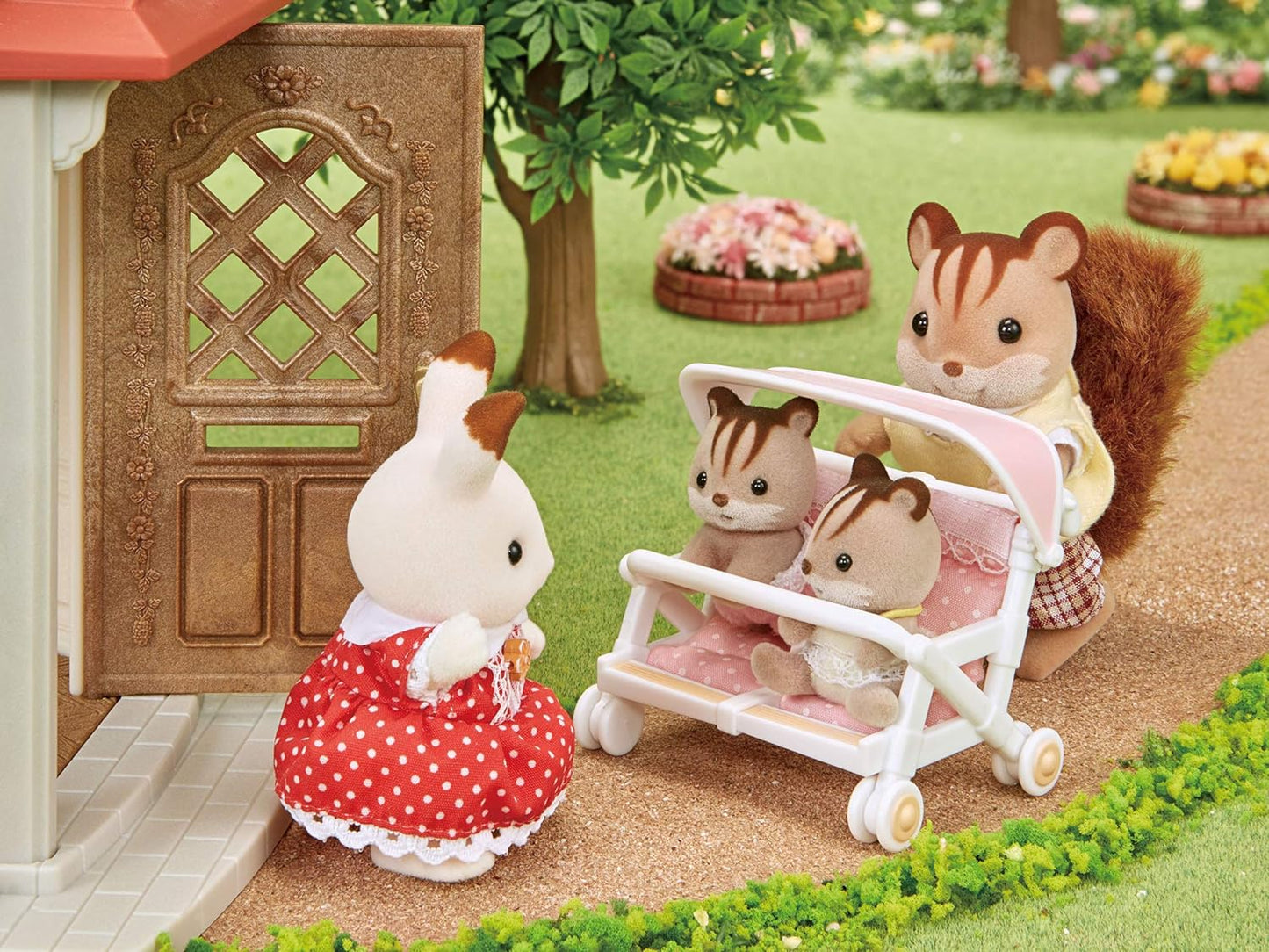 Sylvanian Families Baby and Child Single Two Seater Pram Stroller Doll House Accessories Miniature Toys
