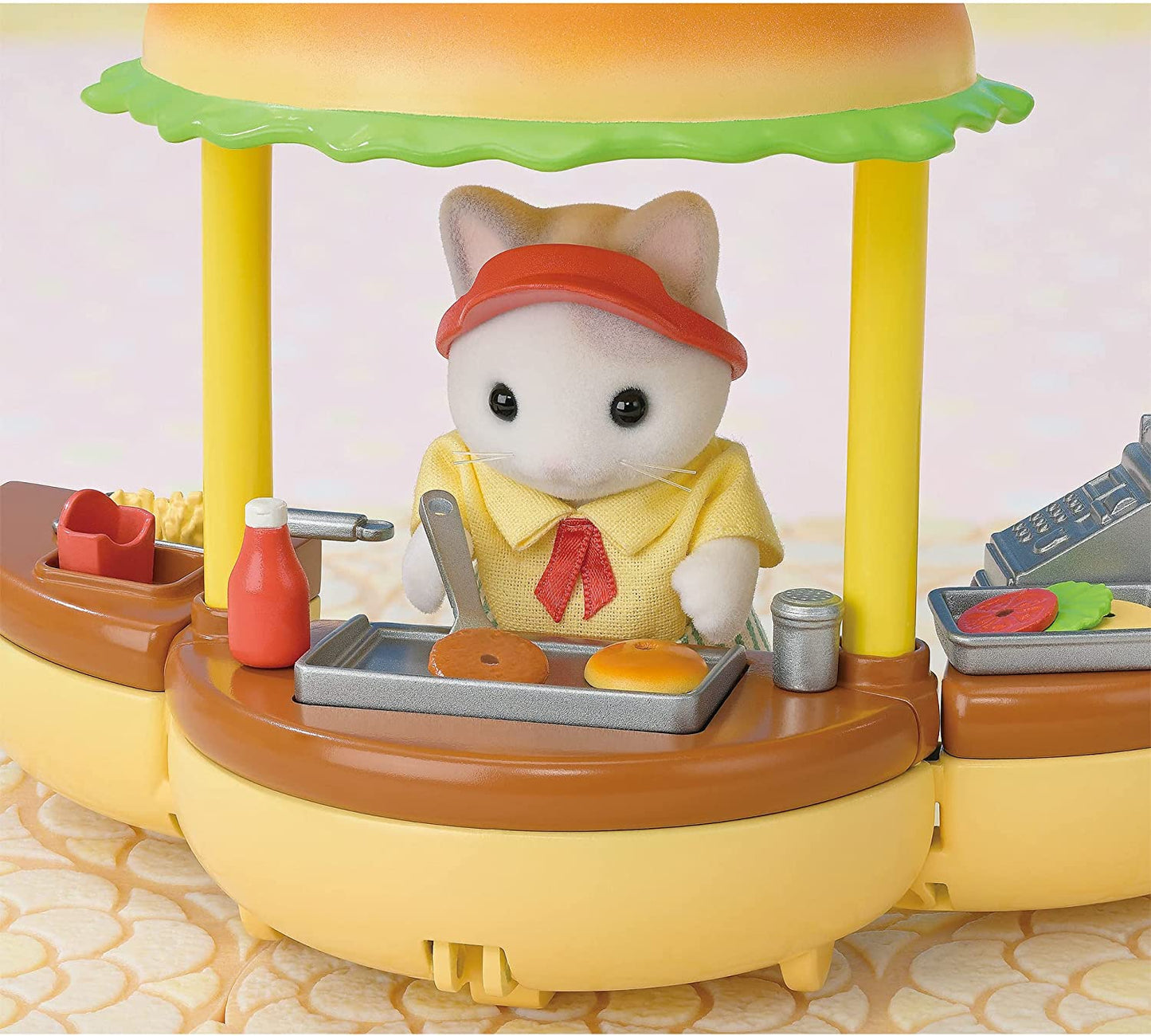 Sylvanian Families Freshly Made Hamburger Wagon Shop Doll House Furniture Accessories Miniature Toys