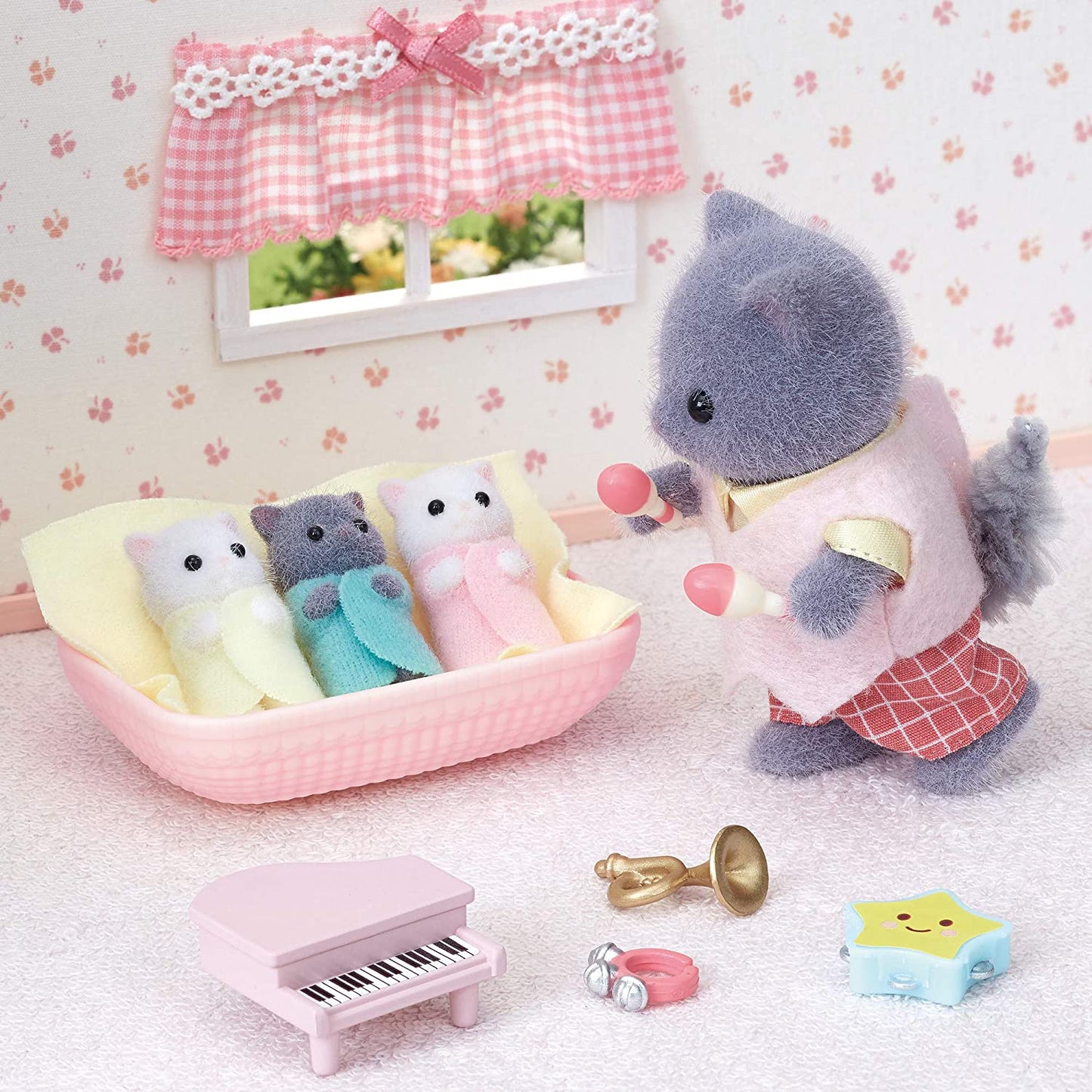 Sylvanian Families Persian Cat Family Twins Triplets Baby Doll House Accessories Miniature Toys
