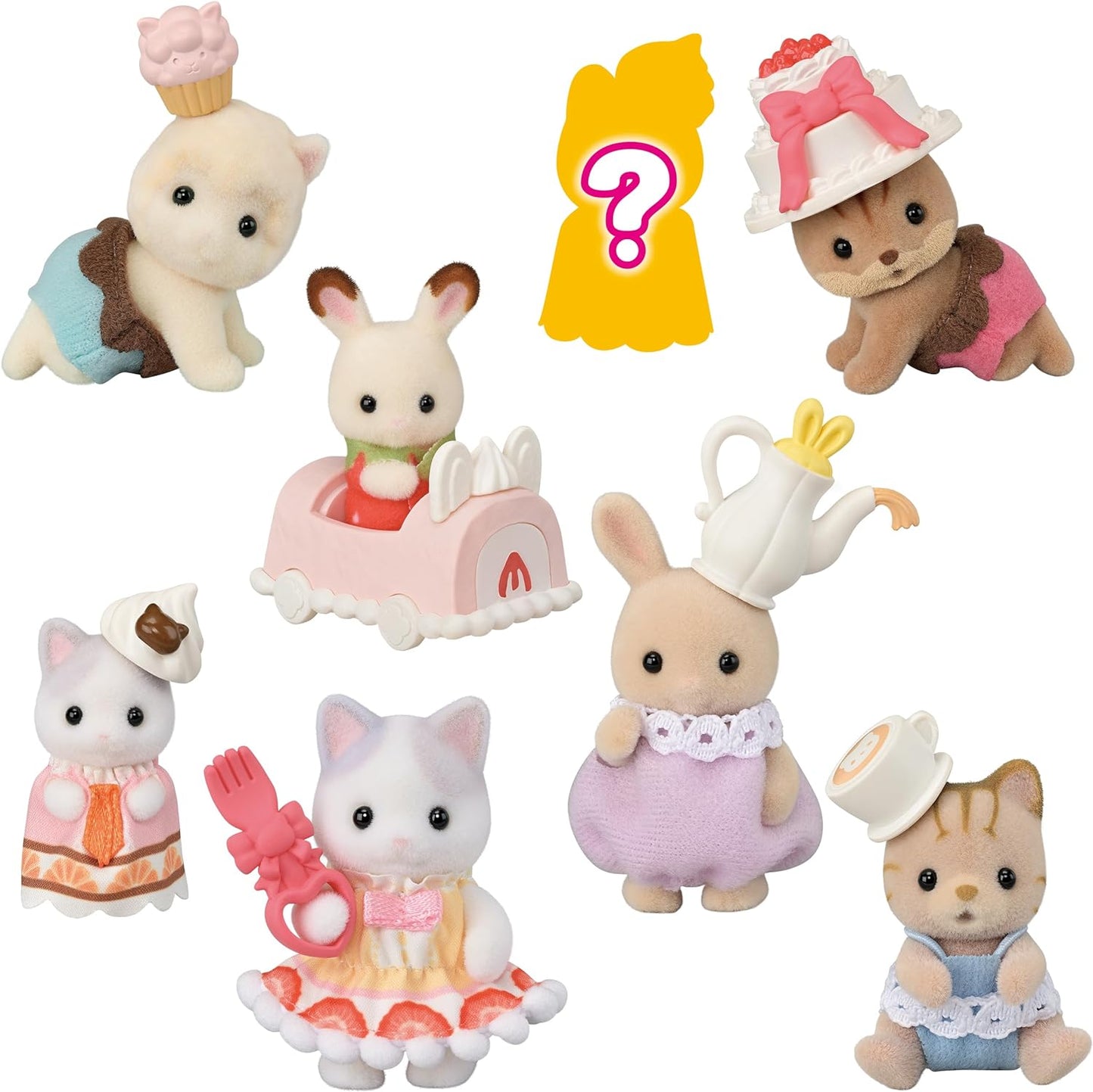Sylvanian Families 2024 Baby Cake Party Series Blind Bag Cat Rabbit Alpaca Squirrel Baby Doll House Accessories Miniature Toys clover lane cloverlaneph