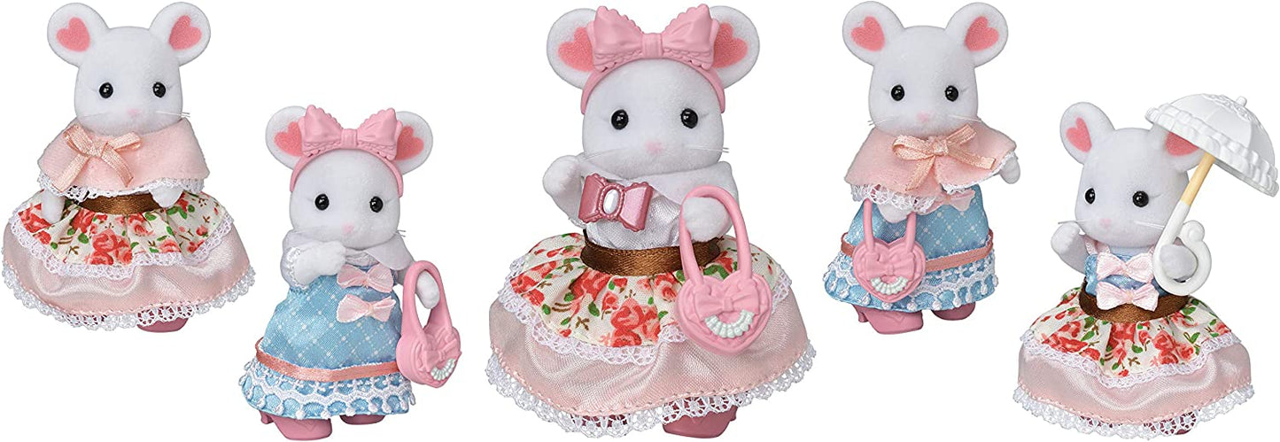 Sylvanian Families Town Series Fashion Persian Cat Sister Outfit Caramel Dog Shoes Mouse Ribbon Rabbit Jewely Collection Doll House Accessories Miniature Toys
