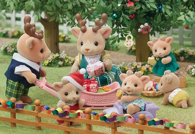 Sylvanian Families Reindeer Family Twins Doll House Accessories Maniature Toys