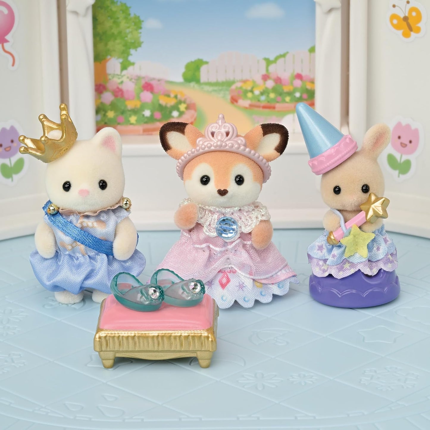 Sylvanian Families 2024 Recital Set Princess and Glass Shoes Baby Silk Cat Deer Milk Rabbit Doll Accessories
