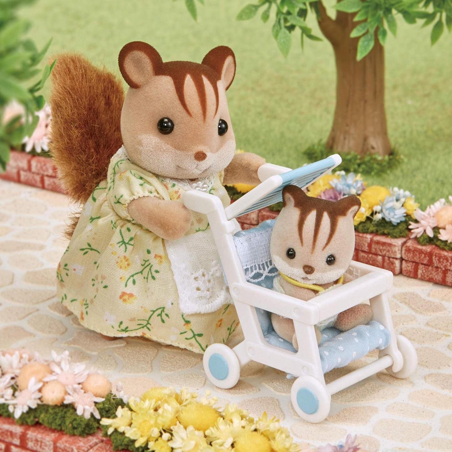 Sylvanian Families Baby and Child Single Two Seater Pram Stroller Doll House Accessories Miniature Toys