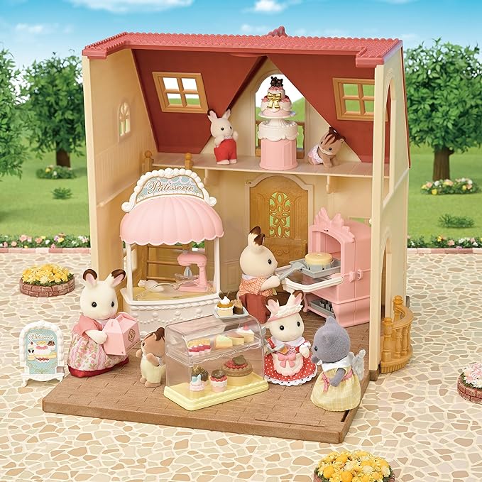 Sylvanian Families 2024 First Cake Shop Set Doll House Furniture Accessories Miniature Toys