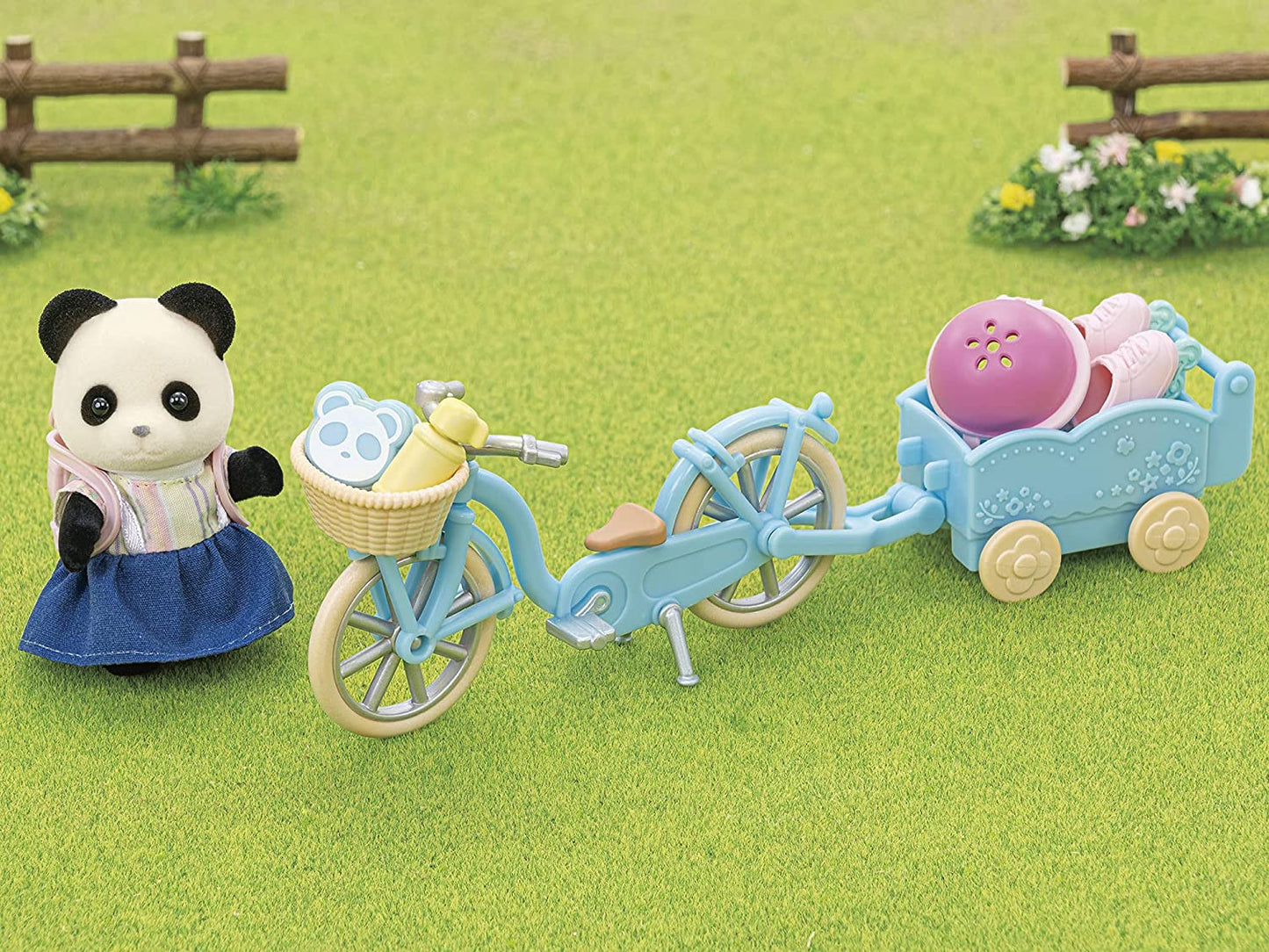Sylvanian Families Panda Girl Cycling Set Family Doll Critter Doll House Accessories Miniature Toy