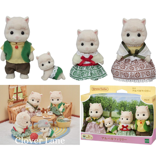 Sylvanian Families Alpaca Family Doll House Accessories Miniature Toys for Kids