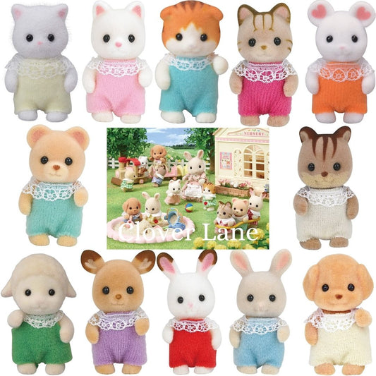 Sylvanian Families Baby Cat Rabbit Deer Sheep Dog Husky Bear Calico Critters Doll House Toys