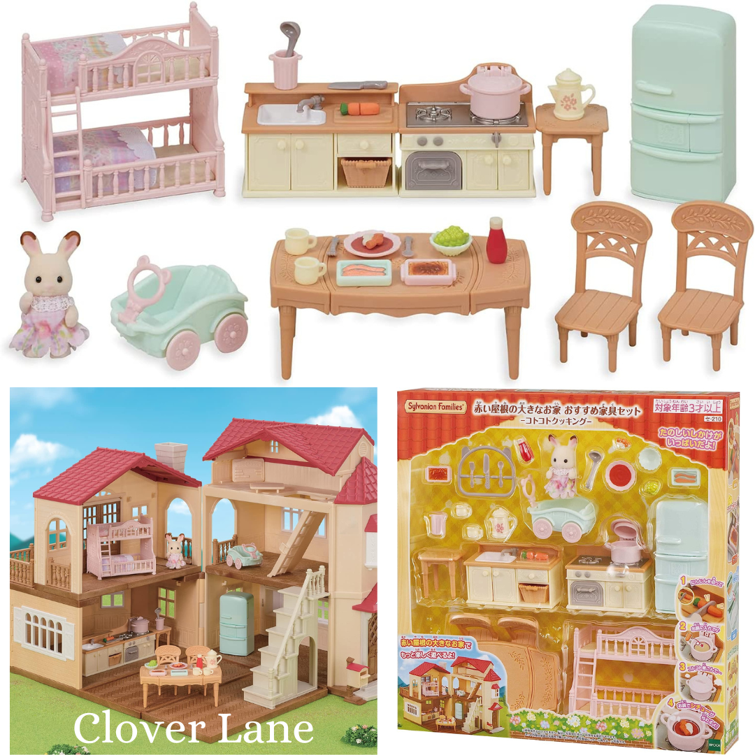 Sylvanian Families Cooking Furniture Set Large House Red Roof Recommended Kitchen Doll House Accessories Toys