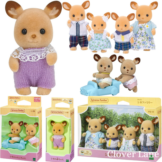 Sylvanian Families Deer Family Twins Baby Doll House Accessories Miniature Toys
