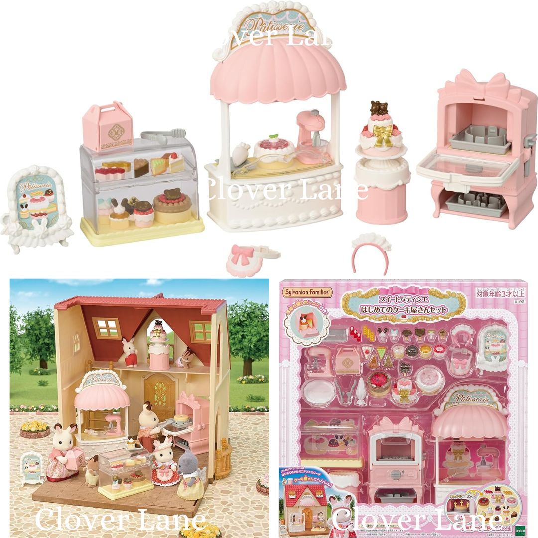 Sylvanian Families 2024 First Cake Shop Set Doll House Furniture Accessories Miniature Toys