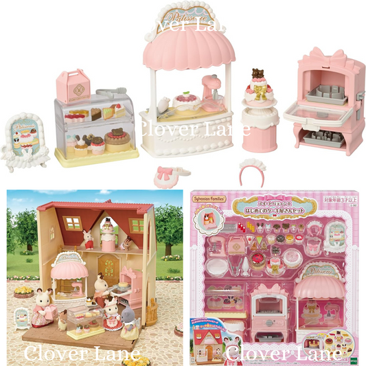 Sylvanian Families 2024 First Cake Shop Set Doll House Furniture Accessories Miniature Toys