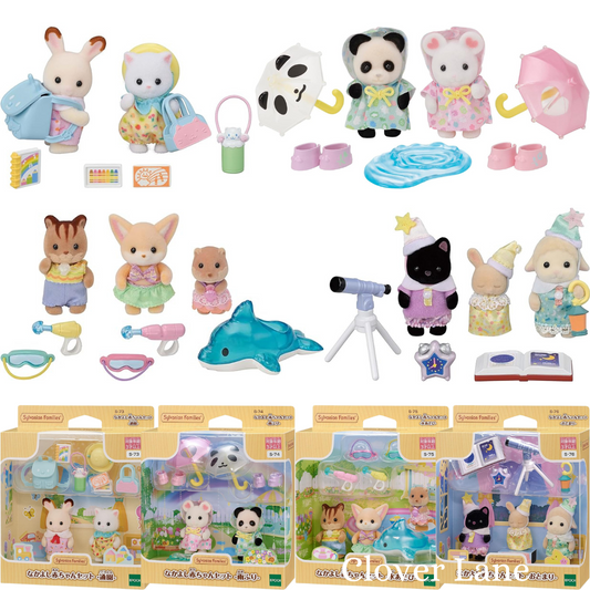 Sylvanian Families Friendship Baby Set Cat Rabbit Panda Mouse Squirrel Fox Sheep Calico Critters Kindergarten Nursery Doll Accessories