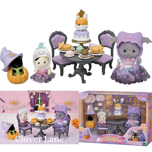 Sylvanian Families Seasonal Halloween Party Set Calico Critters Cat Baby Doll House Accessories Toys