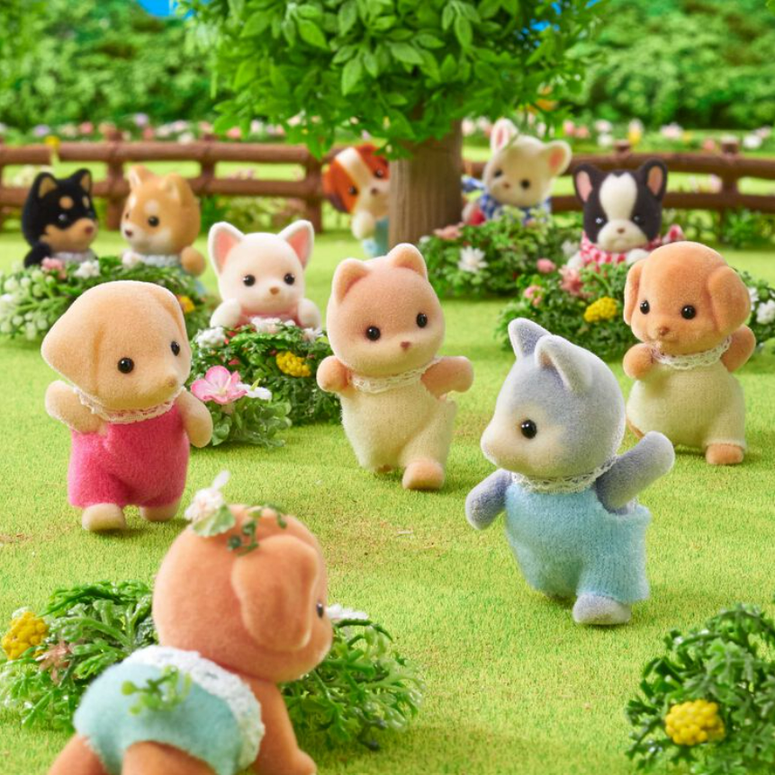 Sylvanian Families Husky Sister Baby Doll House Accessories Miniature Toys