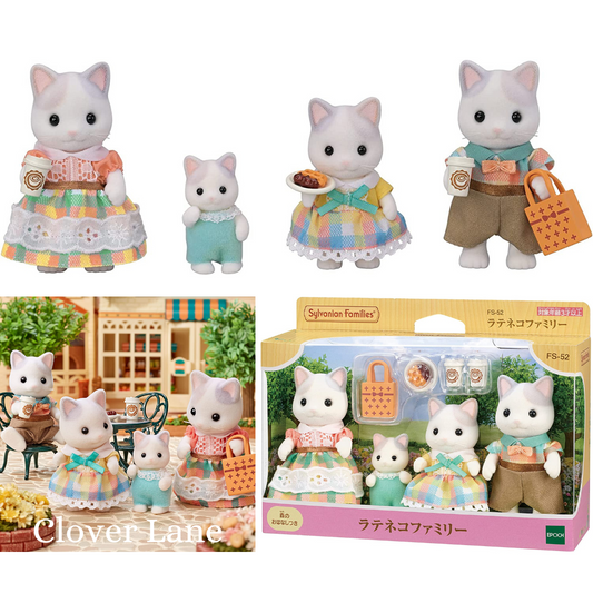 Sylvanian Families Latte Latin Cat Family Doll House Accessories Miniature Toys for Kids