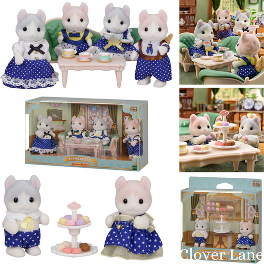 Sylvanian Families Karl Mineko Curled Ear Cat Family Baby Sweets Doll House Accessories Toys