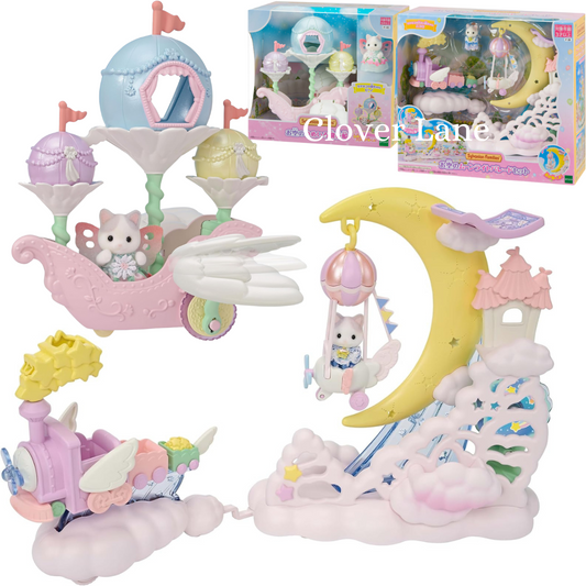 Sylvanian Families 2024 Yumeiro Airship in the Sky F-40 Moonlight Parade Set F-39 Amusement Park Latte Cat Baby Doll Toy