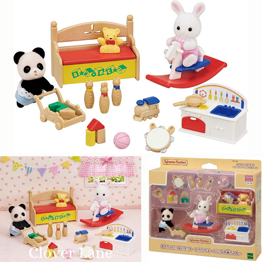 Sylvanian Families Full Toy Box Set Baby Snow White Rabbit Panda Doll House Furniture Accessories Miniature Toys