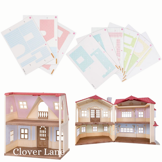 Sylvanian Families Exclusive Wallpaper Set Red Roof Cosy Cottage Country Home Doll House Accessories