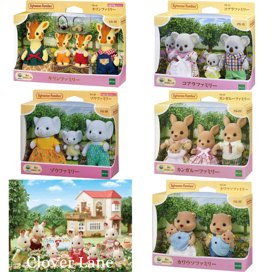 Sylvanian Families Giraffe Koala Elephant Kangaroo Otter Family Doll House Accessories Miniature Toys